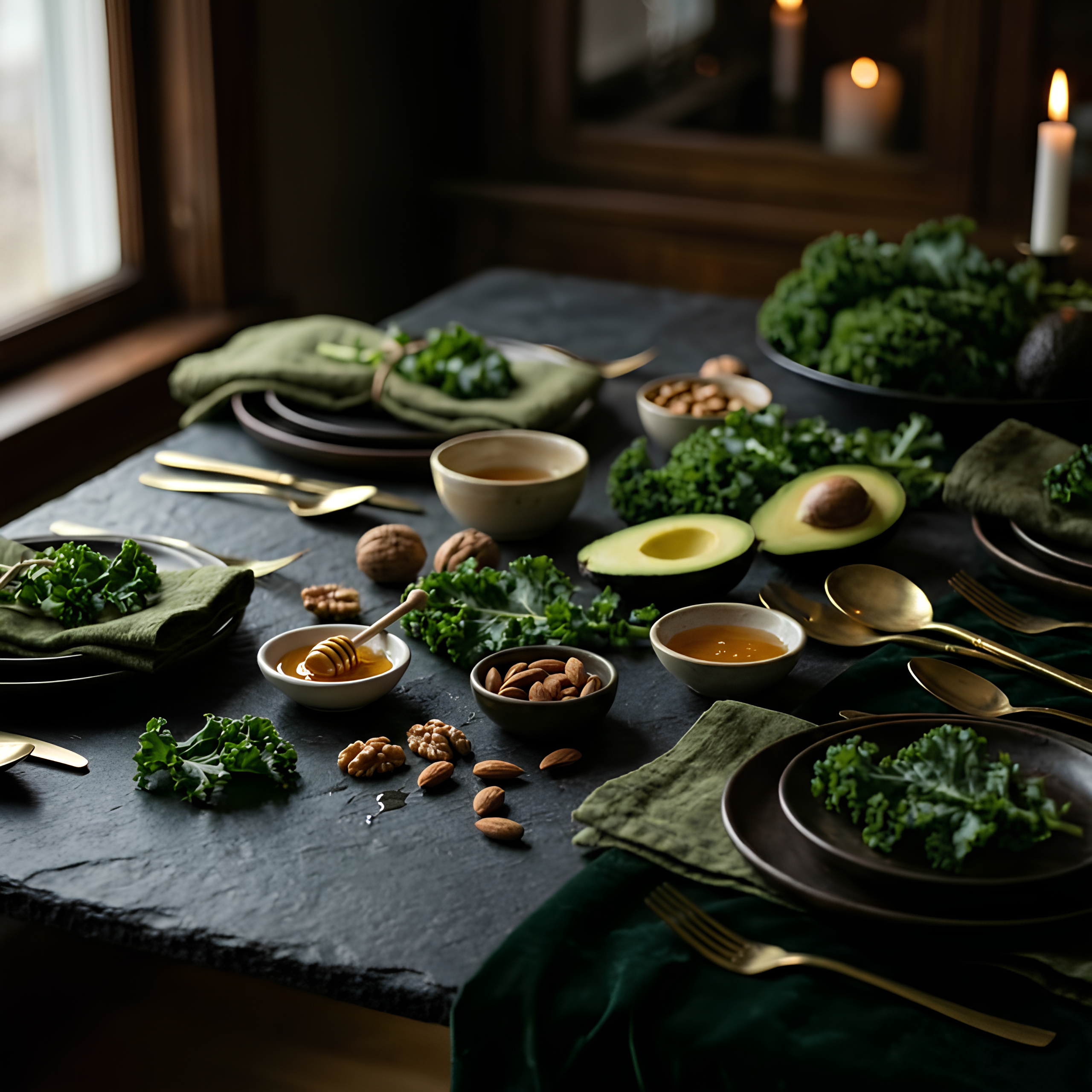 Fresh ingredients artfully arranged